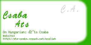 csaba ats business card